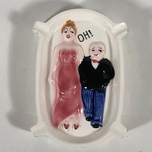 Vintage Naughty Ashtray, Double Sided